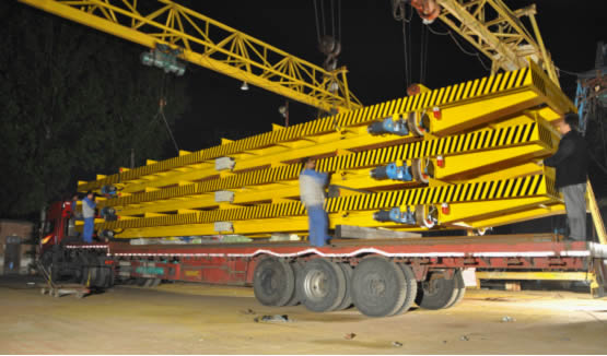 The dispatch site for one of the longest with largest span inter bay transfer cart in China