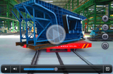 Billet handling trailer on track for casting plant video picture