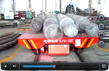 Steel mill apply conductor rail powered cargo handling cart video picture