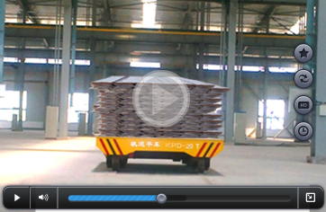 Manual pull material transfer flat wagon on rail transfer wagon video picture